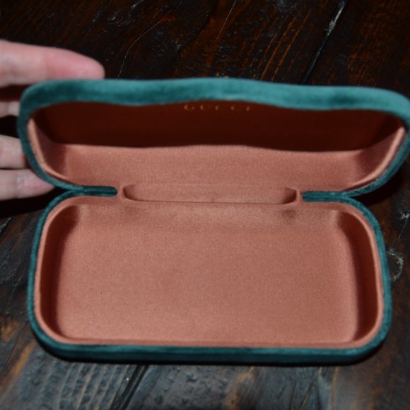 RARE AUTHENTIC GUCCI GREEN VELVET SUNGLASSES  EYEGLASSES GG CASE BOX CLOTH COVER - Picture 3 of 5